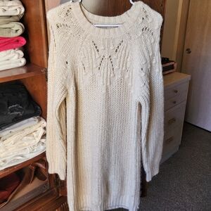American Eagle Outfitters Cream Knit Sweater